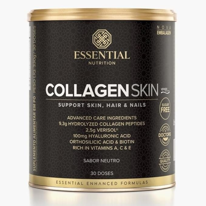 Melhor colágeno em pó Essential Collagen Skin com colher dosadora