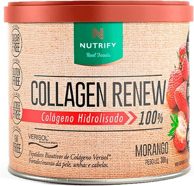 Lata de colágeno Nutrify Collagen Renew sabor laranja